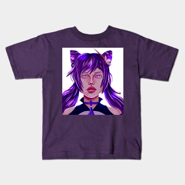 Keqing Genshin Impact Kids T-Shirt by Demonic cute cat